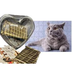 Presente de Páscoa Diet Chocolate para Idosos + 1 Quebra-cabeça Gato d
