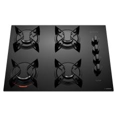 Cooktop a Gás Atlas U Top 4 Bocas em Vidro Temperado com Acendimento Automático Preto 110V