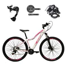 Bicicleta 29 Feminina KSW MWZA Câmbio Shimano Alívio 27v K7 Freio Hidráulico Kit 3x9 Suspensão Trava-Feminino