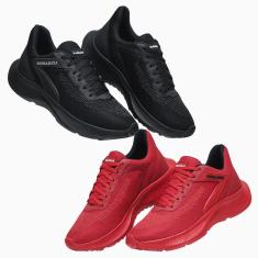 Kit 2 Tênis Masculino Esporte Cadarço Academia Corrida Treino Dia a Dia-Masculino