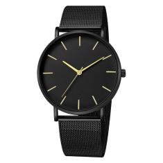 Relógio Feminino Ultrafino Preto E Dourado Design Pulseira Aço