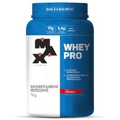 Whey Protein Concentrado Pro 1Kg Max Titanium Morango