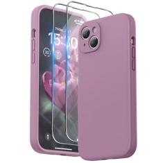 SURPHY Capa projetada para iPhone 15 Plus com protetor de tela e cordão, alça de telefone e capa de telefone de silicone líquido (proteção para câmera e forro de microfibra macia) 6,7 polegadas 2023,