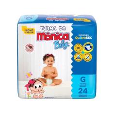 Fralda Turma da Mônica Baby Tam. G 7 a 11kg - 24 Unidades, 24, G