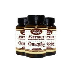 3x oleo de avestruz 60caps 1.000mg  strut omega 3 6 7 9 - Genuinamente