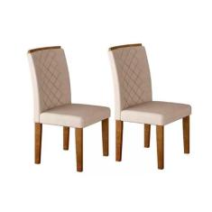 Cadeira Sala de Jantar Jade Kit 2 Un Imbuia/Veludo Creme - Rufato