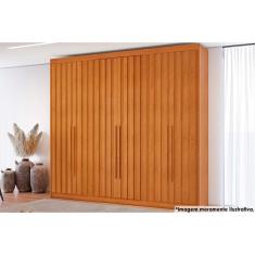Guarda Roupa 6 Portas Ripadas e 8 Gavetas Grécia Cinamomo - Conquista