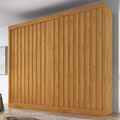 Guarda Roupa Casal Ripado 2 Portas de Correr 100 MDF Atlanta Made Marcs