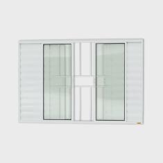 Janela Janela Veneziana Confort 6 Folhas com Grade Vidro Liso 120cm x 200cm Brimak