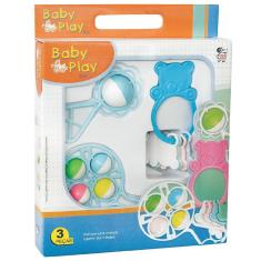 Chocalho + Mordedor Para Bebês - Pica Pau Cor:azul