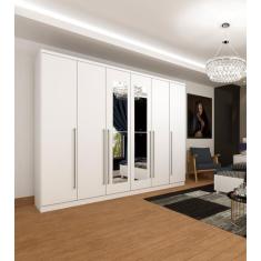 Guarda-Roupa Casal com Espelho 6 Portas 8 Gavetas 270cm Sevilla - Tcil
