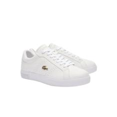Lacoste Tênis feminino Powercourt, Branco/Ouro, 35