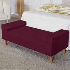 Recamier Baú Félix Solteiro 160 cm Suede - ADJ Decor, Bordô