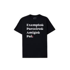Camiseta Exemplo Parceiro Amigo Pai Reserva, M, Preto