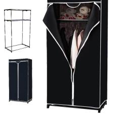 Guarda Roupa Portatil Organizador com Ziper Cabideiro Prateleira Sapateira Preto Kangur