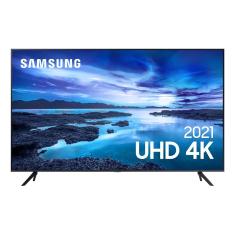 Smart TV 55" Samsung HDR 4K 55AU7700, Crystal, Alexa built in - Cinza