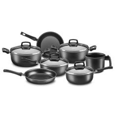 Jogo De Panelas Com 7 Peças De Alumínio Grafite Safira Mta