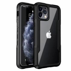 Capa de telefone à prova de choque para iPhone 12 11 13 Pro Max X XR Capa transparente para iPhone 7 8 Plus 11 12 13 Hard PC Soft TPU Full Cover, Preto, Para IPhone Se 2020