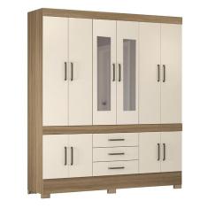 Guarda Roupa Casal New Murano 10 Portas e 3 Gavetas com Espelho - Demóbile