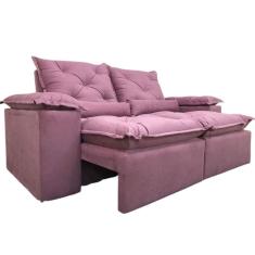 Sofa Retratil Reclinavel Veludo 2,30m Design Elegante Athena