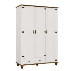 Guarda-roupas Retrô 3p 1g Off White-nogueira Roupeiro Solteiro Ou Infantil