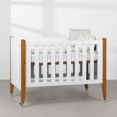 Berço Evolutivo Tom 3 em 1 com Pés Mel - Branco Fosco - Abra Casa