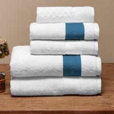 Jogo de Toalhas Banho e Rosto 5 Peças 100% Algodão Egípcio Pádua - Zil
