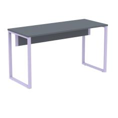 Mesa Escritório P25 TUB Pandin 150 cm (Larg) Tampo MDP Grafito Pé Aço Tubular Lilás