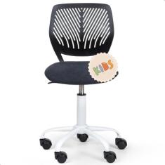 Cadeira Secretária Kids Giratória Teen Tela Mesh Moderna - BEST, Preto