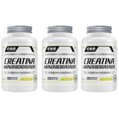 3x Creatina Monohidratada 100% Pura Com 120 Capsulas de 500mg FNB Sport Nutrition
