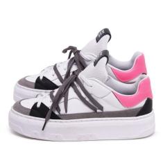 Tenis paola em couro branco e  rosa - Tarcila Ramos, 40