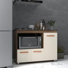Balcão Armário Gabinete de Cozinha Para Fogão Cooktop 5 Bocas e Forno 