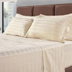 Jogo de Cama Casal 300 Fios 100% Algodão 4 Peças - Chumbo