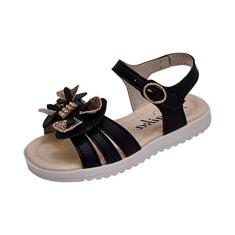 Sandália Papete Infantil Menina Laço Duplo Preta