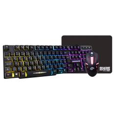 Kit Gamer Teclado Km5228 Rgb Rainbow + Mouse Moa834 + Mouse Pad Fxx