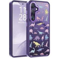 Goodon Capa para Galaxy S24+ Plus com protetor de tela, compatível com carregamento sem fio, capa fosca translúcida à prova de choque - linda capa de telefone com design floral para mulheres -