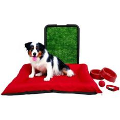 Kit Pet Médio Cama Futon com Sanitário Grama e Acessórios - Supri Pets