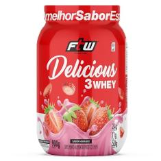 Delicious 3 Whey Pote 900g Sabor Morango – FTW