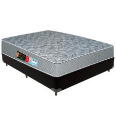 Cama Box Preto e Colchão Sleep Max D33 Casal Castor