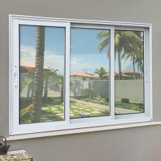 Janela Elite 3 Folhas Moveis Sequenciais 100 X 240 Vidro Liso