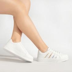 Tênis Branco Feminino Casual Sapatenis Social Academia Treino Malhar B