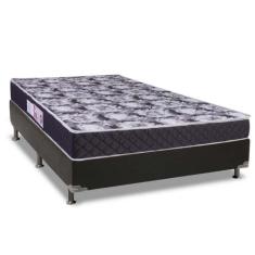 Cama Box Casal: Colchão Espuma D33 Luckspuma Supreme + Base CRC Suede 