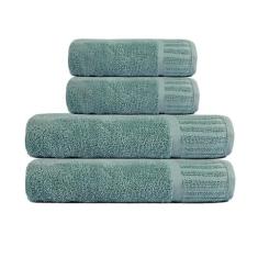 Jogo de Toalhas Macias 2 Banho + 2 Rosto 100% Algodão Grande - Bella E