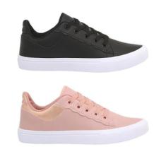 Kit 2 Pares de Tênis Casual Feminino-Feminino