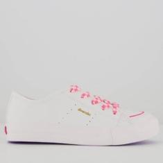 Tênis Diversão Mini Roos Juvenil Branco e Rosa-Feminino