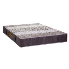 Colchão Casal 198x158cm Espuma Orthopedic Plus Sankonfort Faixa Marrom/Tampo Bege Estampado