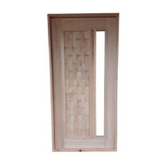 Porta Pivotante Couro C/ Visor Eucalipto 2,13x1,07