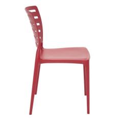 Cadeira Sofia Vermelha Tramontina Encosto Vazado Horizontal