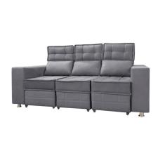 Sofá Retrátil E Reclinável 3 Lugares Londres Speciale Home Chumbo