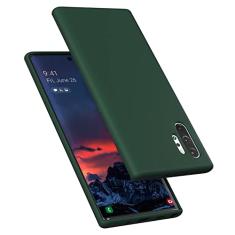 E Segoi Projetada para Galaxy Note 10 Plus, capa à prova de choque de borracha gel de silicone líquido, almofada de forro de pano de microfibra macia compatível com Galaxy Note 10+ Plus de 6,8